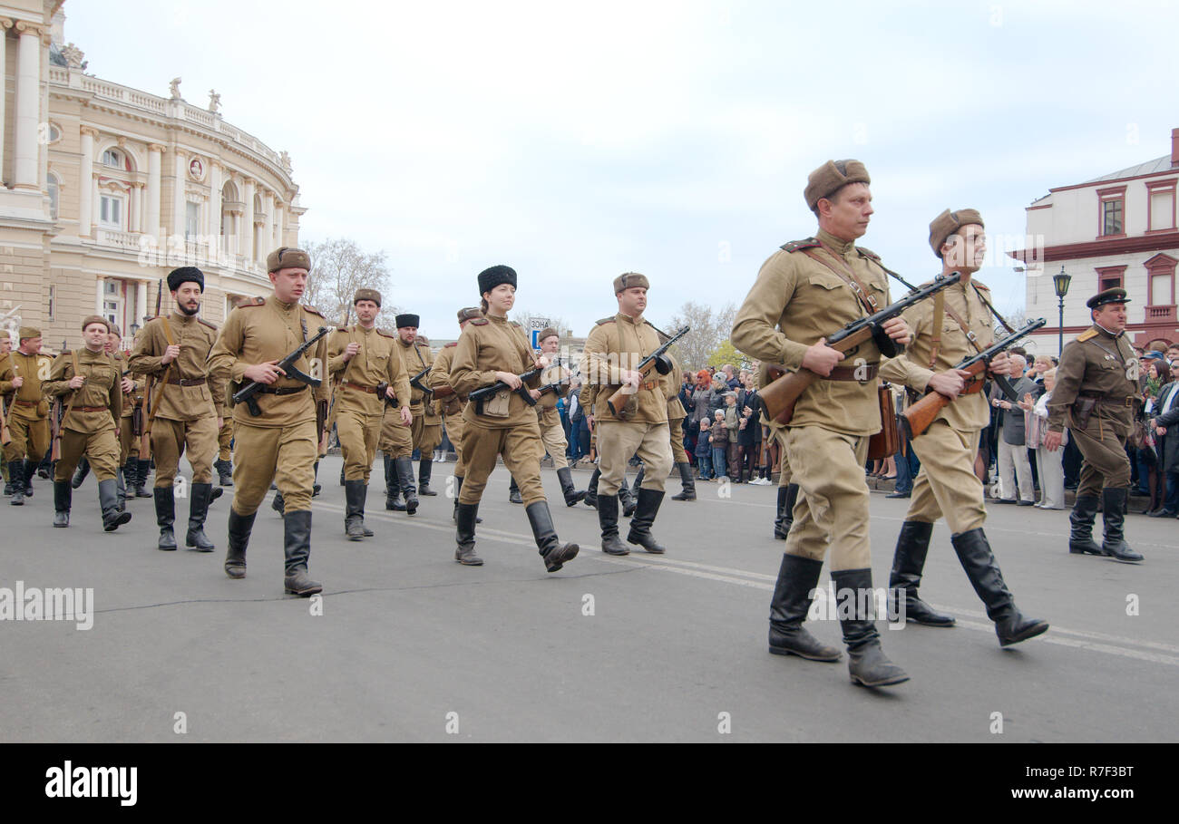Sfilata di commemorazione della liberazione di Odessa dai nazisti, Odessa, Ucraina Foto Stock