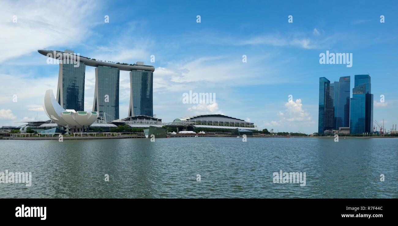 Il Marina Bay Sands Hotel e ArtScience Museum di Singapore Foto Stock