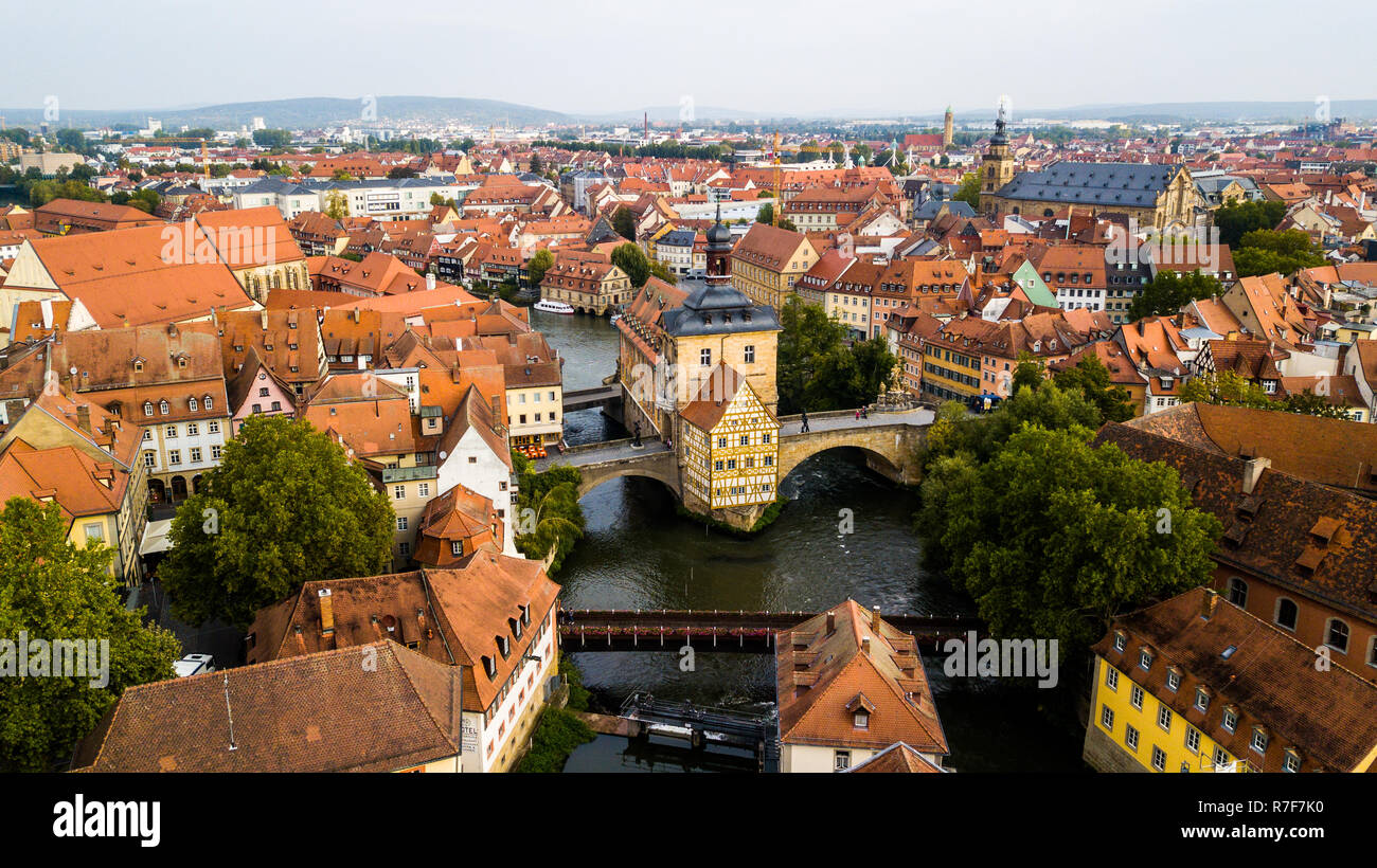 Municipio della Città Vecchia o Altes Rathaus, Bamberg, Baviera, Germania Foto Stock