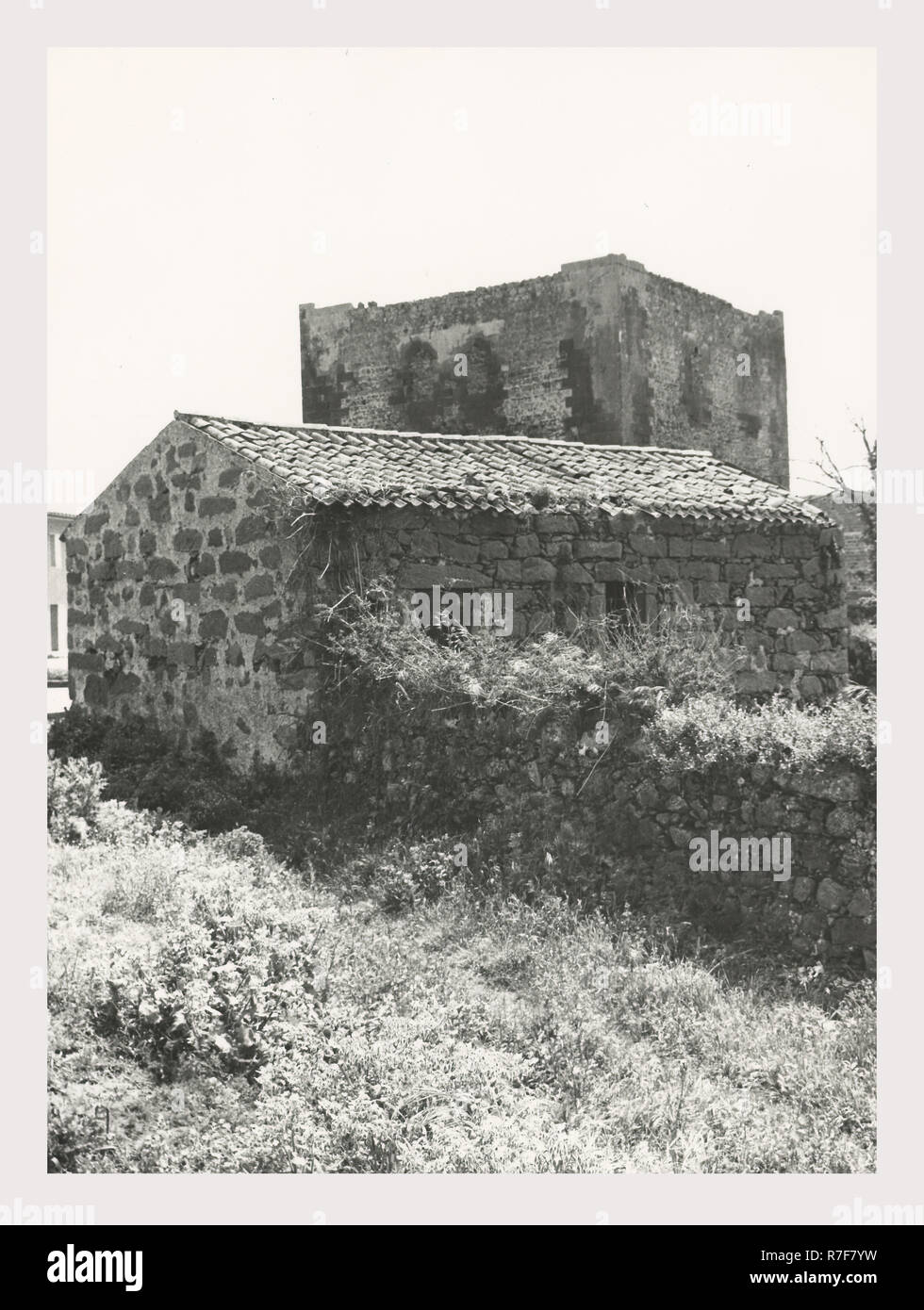 Sardegna Oristano Ghilarza Torre, questa è la mia Italia, il paese italiano di storia visiva, post-medievale del XV secolo di architettura militare gotico-catalano con fonti Foto Stock