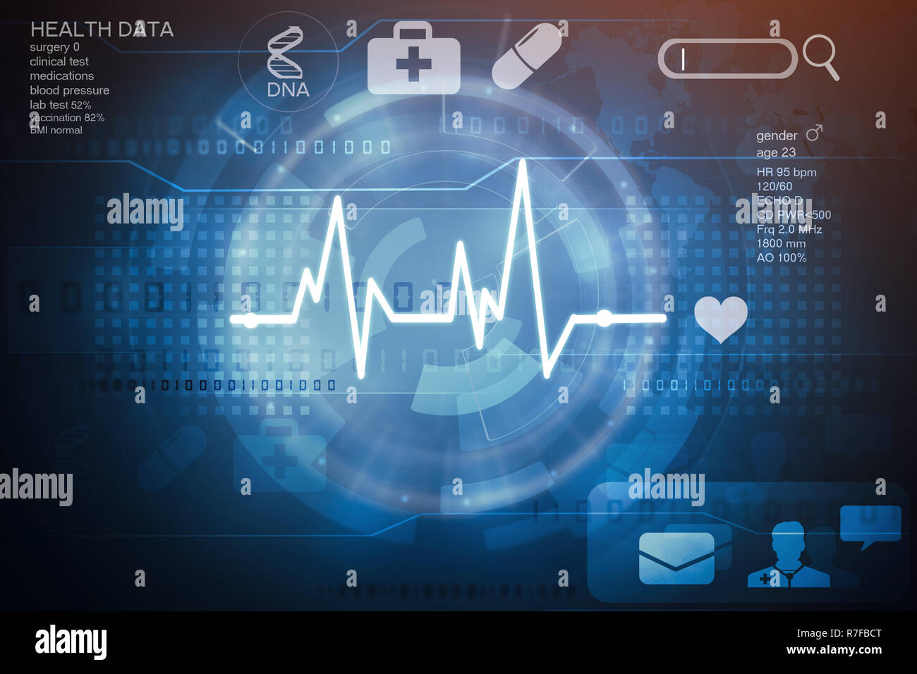 Cuore diagramma di impulsi Foto Stock