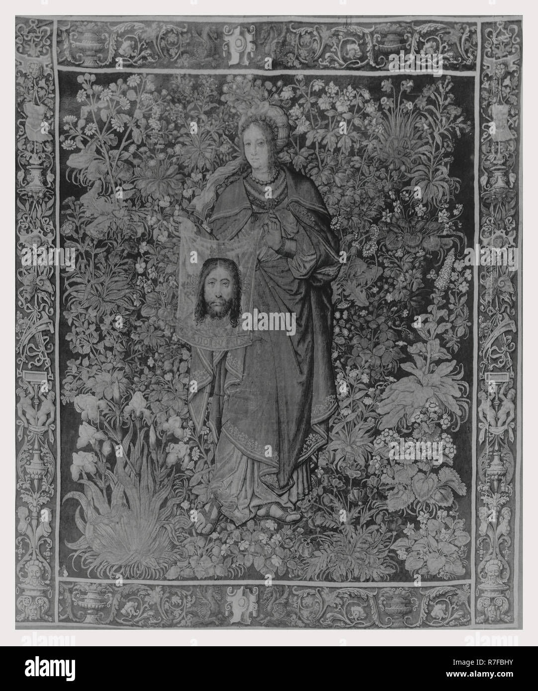 San Veronica holding 'Sudarium' (velo con l'immagine di Cristo) Foto Stock