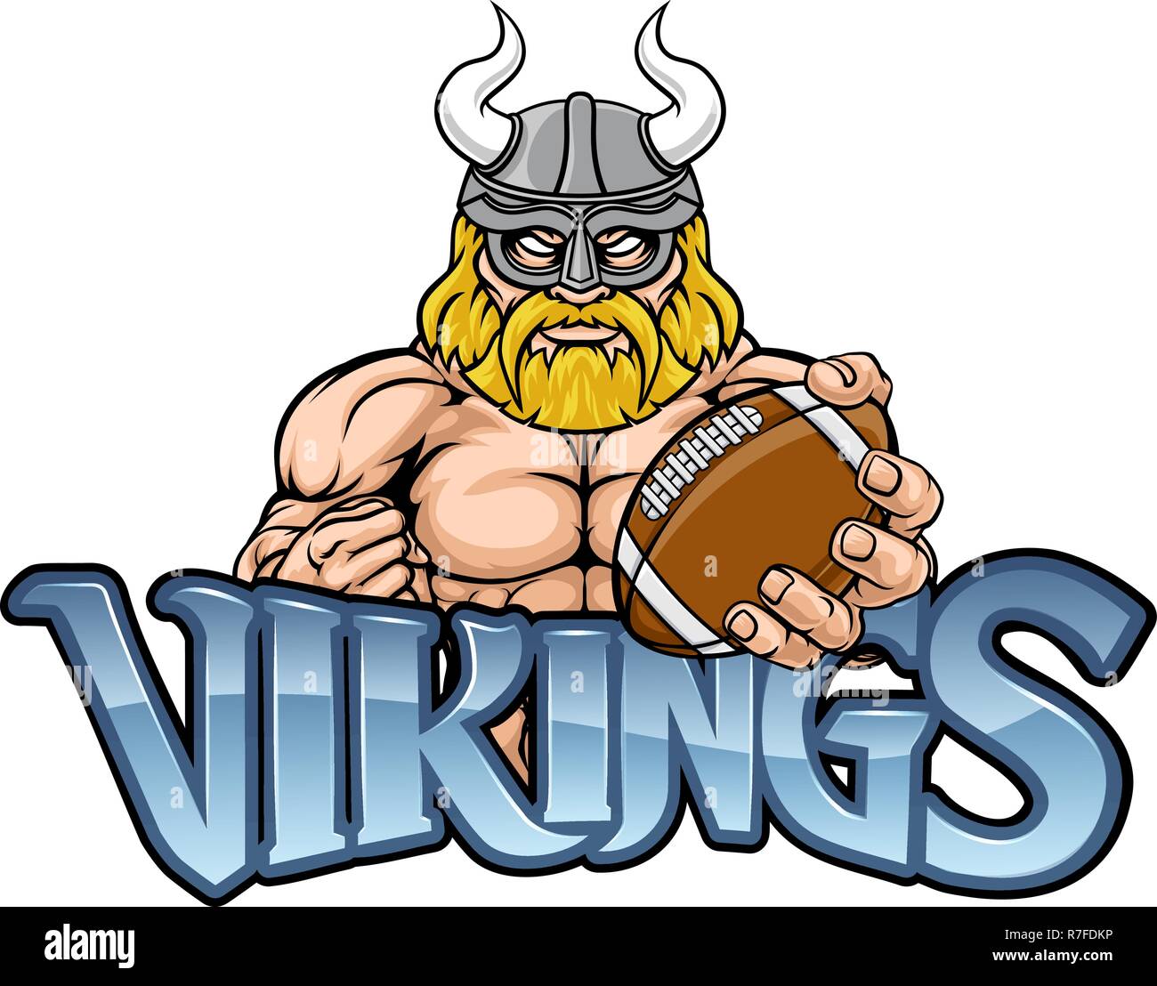 Viking Football Americano mascotte sportive Illustrazione Vettoriale