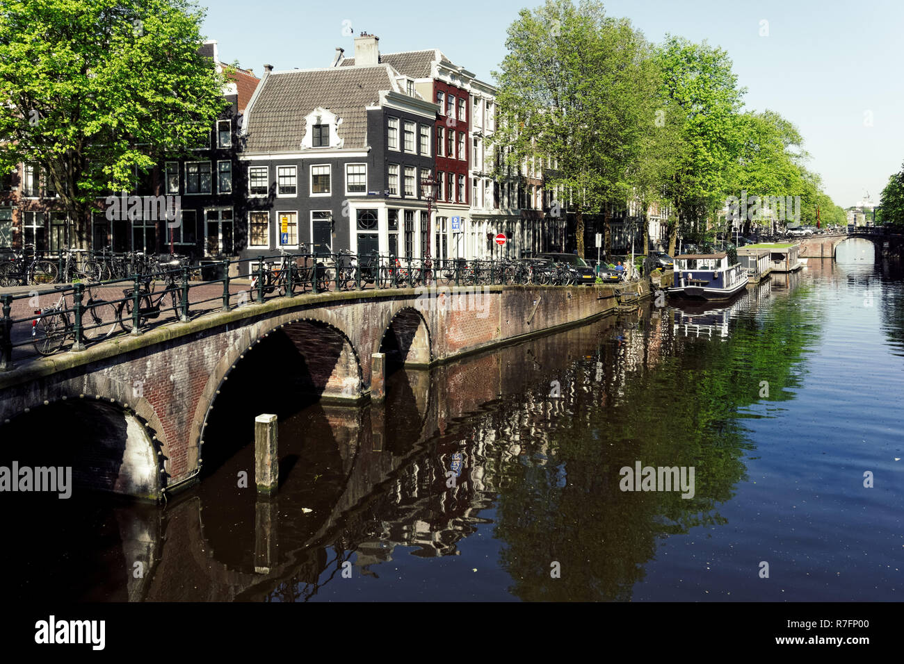 Il canale Keizersgracht in Amsterdam, Paesi Bassi Foto Stock