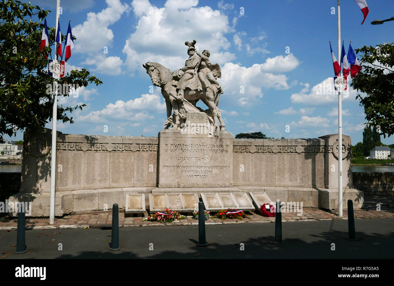World War Memorial a Saumur, Maine-et-Loire, Center-Val de Loire, Pays de Loire, Francia Foto Stock
