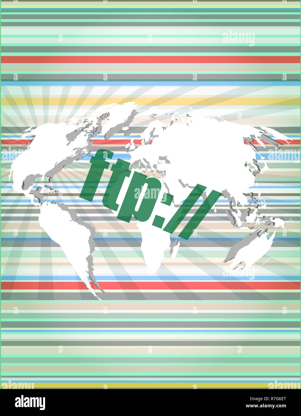 Parola ftp su display digitale, global concetto di comunicazione Foto Stock