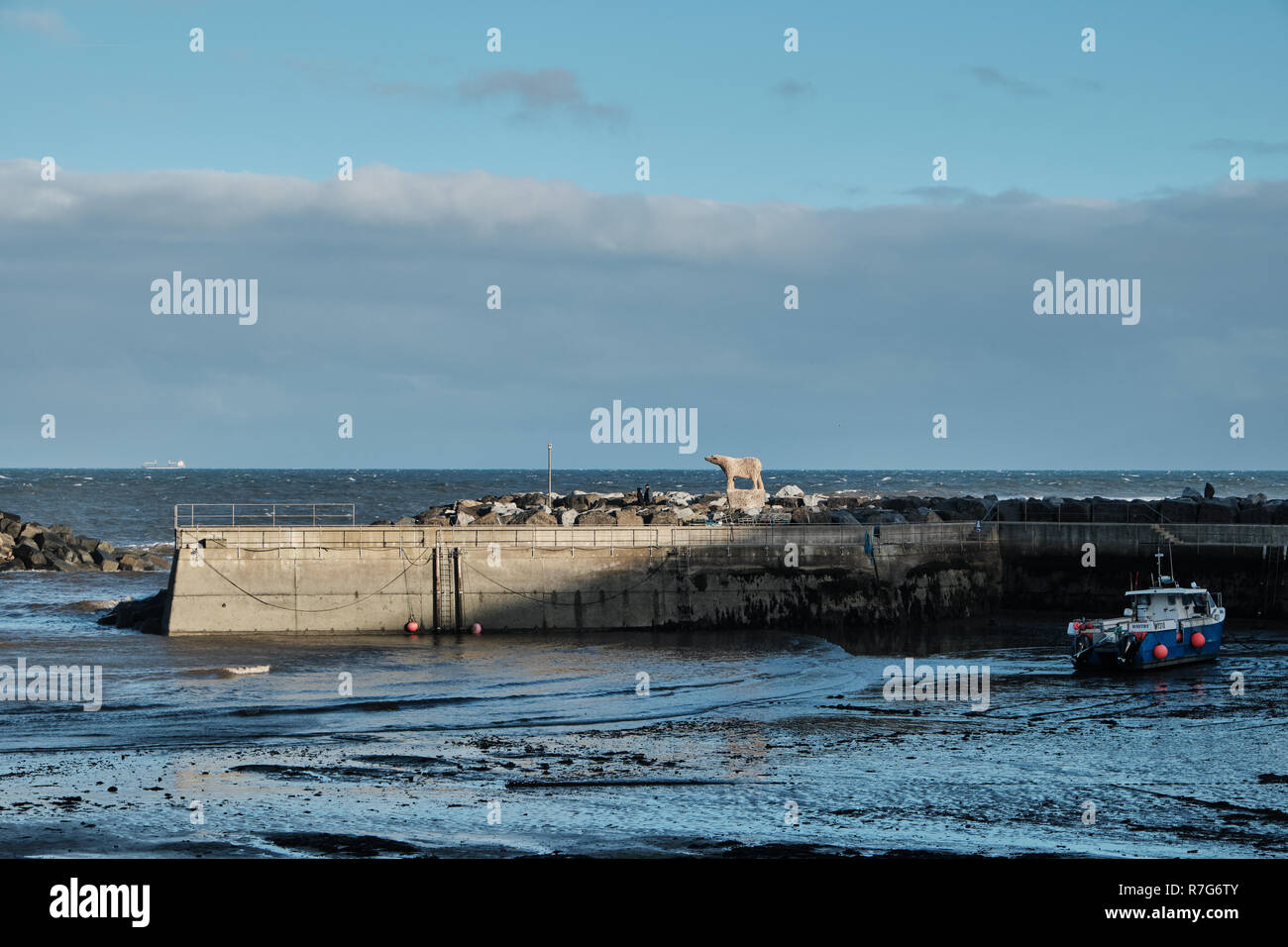 Staithes Harbour, North Yorkshire, Regno Unito Foto Stock