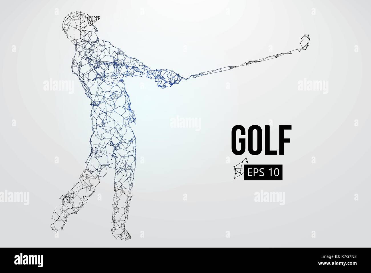 Silhouette di un giocatore di golf. Illustrazione Vettoriale Illustrazione Vettoriale