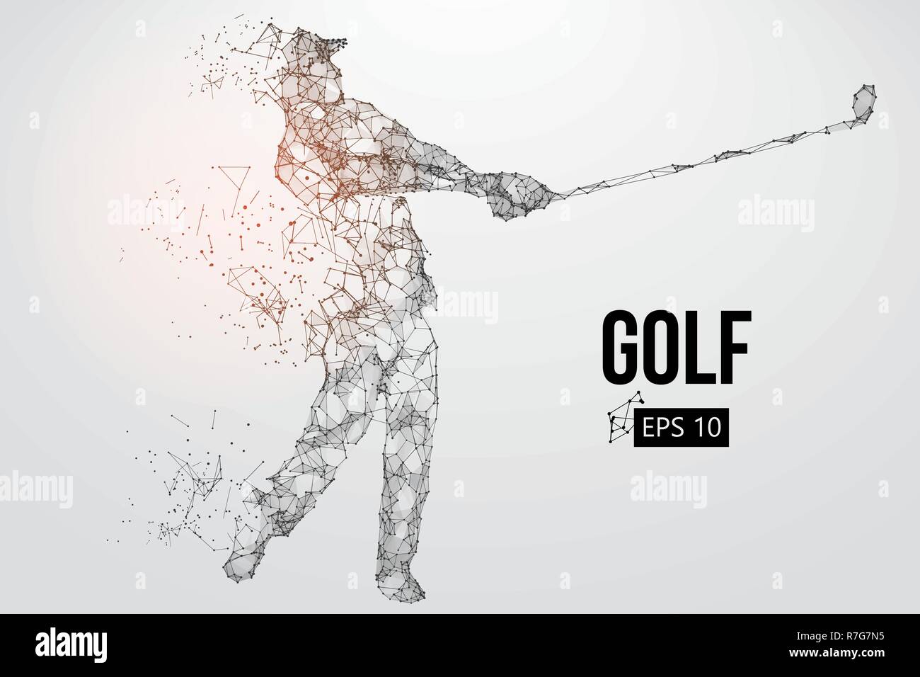 Silhouette di un giocatore di golf. Illustrazione Vettoriale Illustrazione Vettoriale