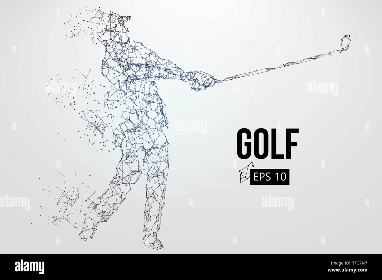 Silhouette di un giocatore di golf. Illustrazione Vettoriale Illustrazione Vettoriale