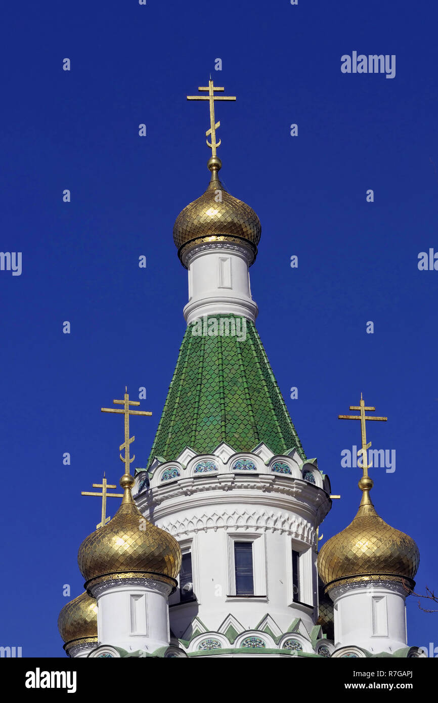 La Chiesa russa di San Nicola Miracle-Maker in Sofia Bulgaria Foto Stock