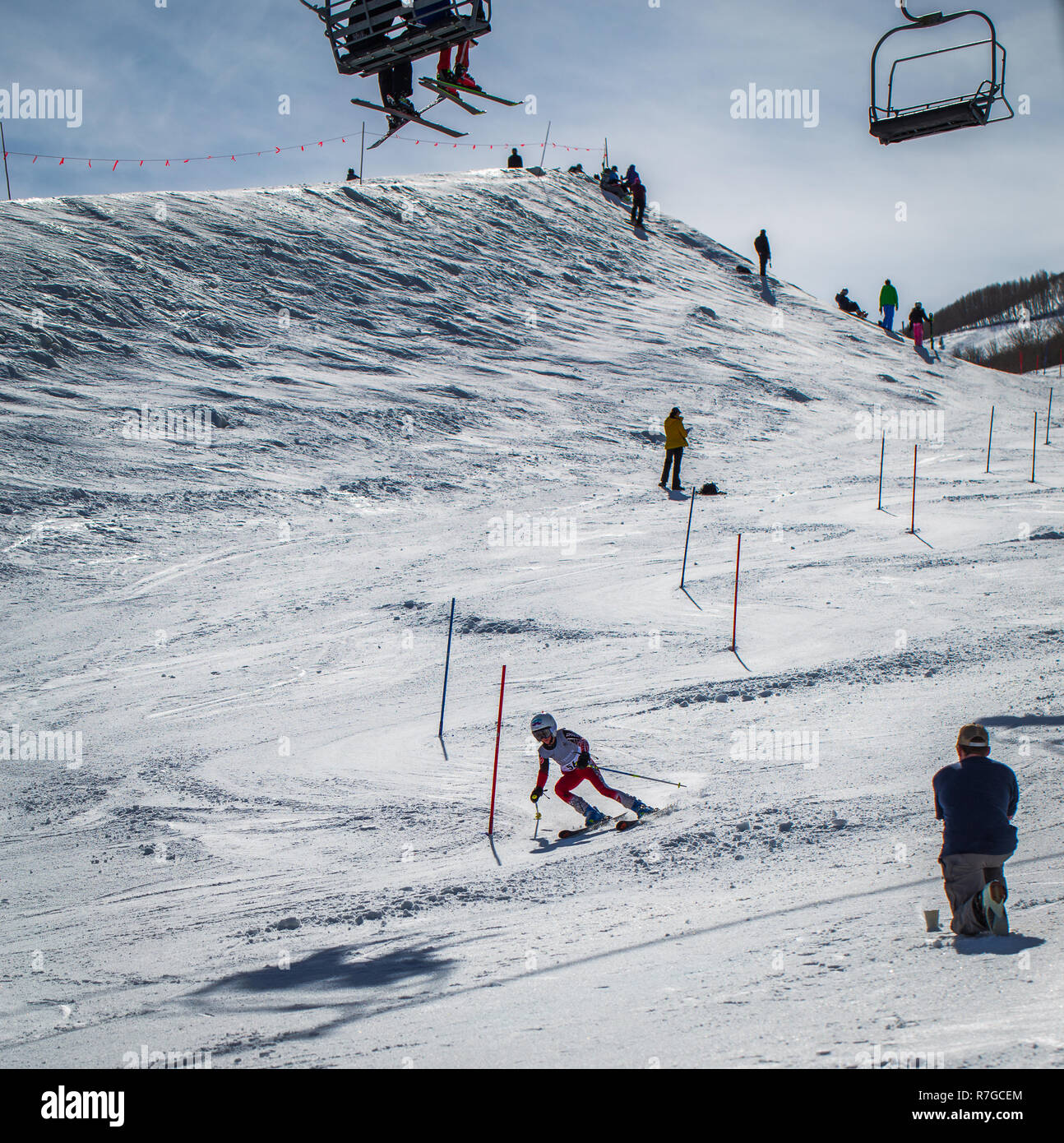 Park City Utah giovani sciatori concorrenza Foto Stock