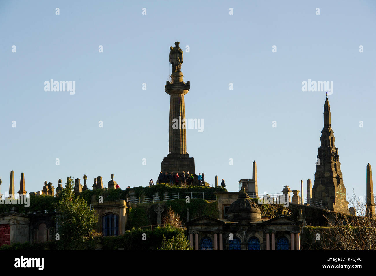 La necropoli di Glasgow , cimitero Vittoriano di Glasgow, Scozia Foto Stock