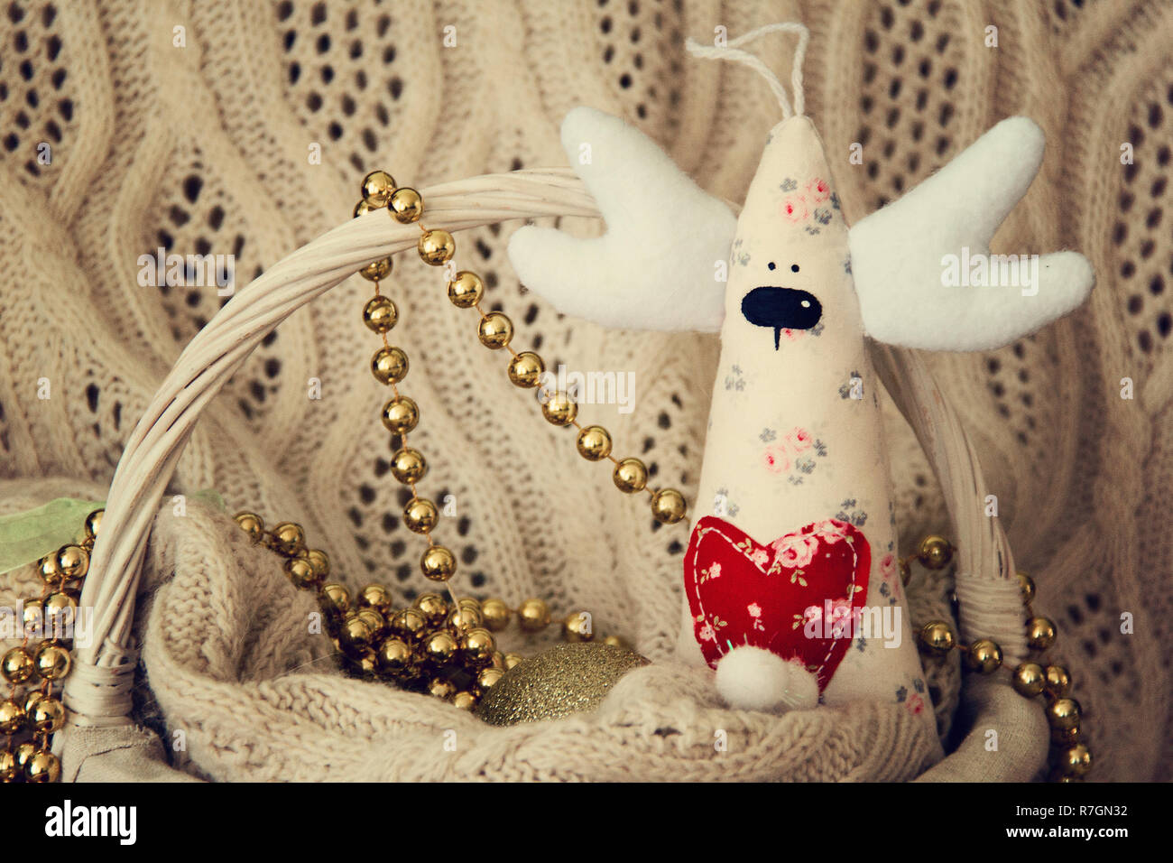 Cervi fatti a mano per Natale o San Valentino. Foto. Foto Stock