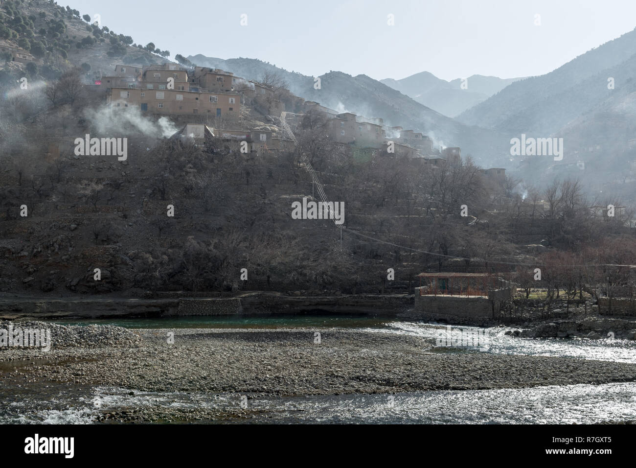 Villaggio di Salang nella valle del Panjshir, Panjshir Provincia, Afghanistan Foto Stock