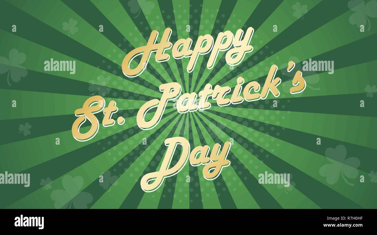 Felice il giorno di San Patrizio nel banner o sfondo. Illustrazione Vettoriale. Illustrazione Vettoriale
