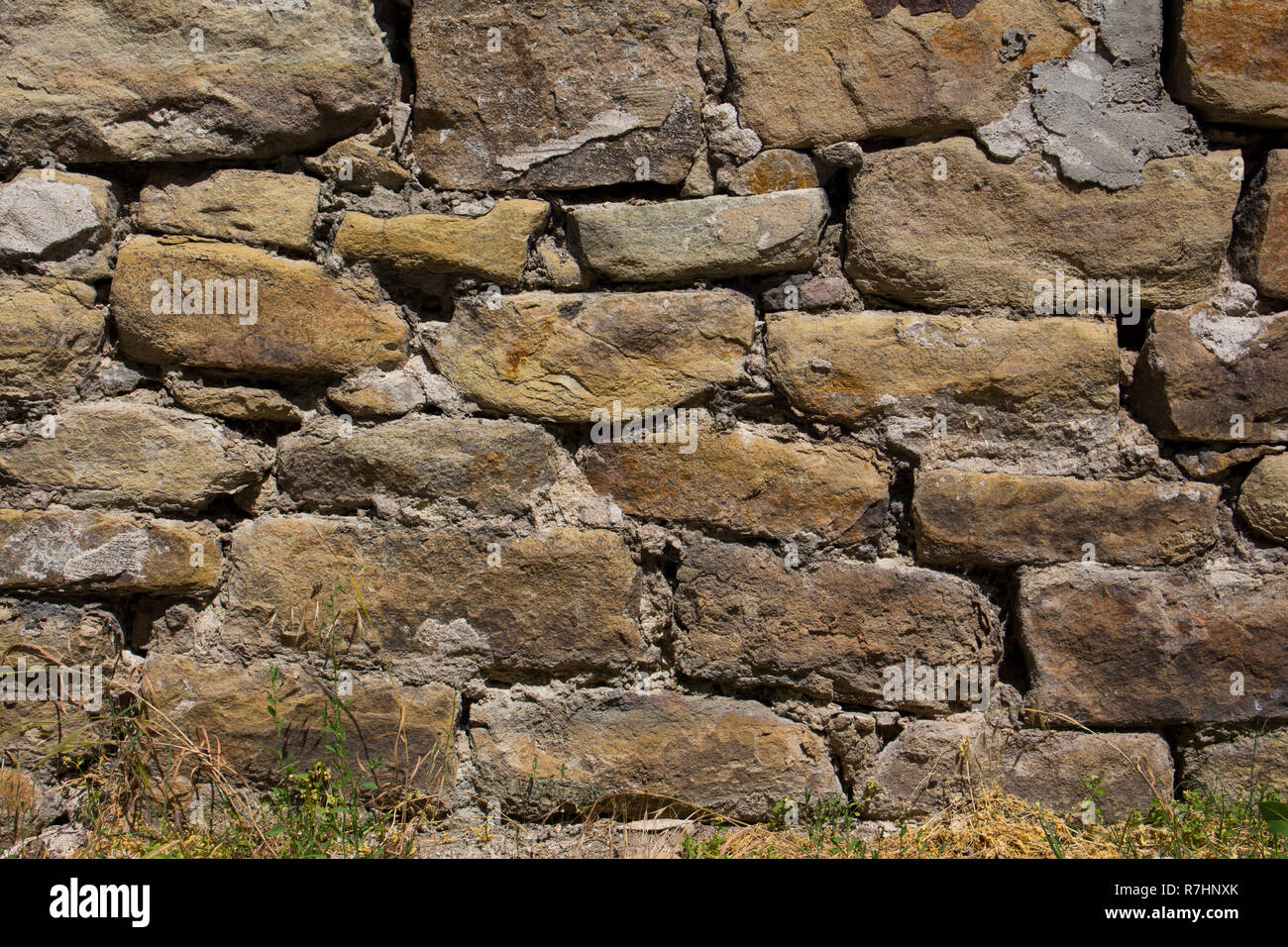 Mattoni della parete orizzontale di texture. Foto Stock