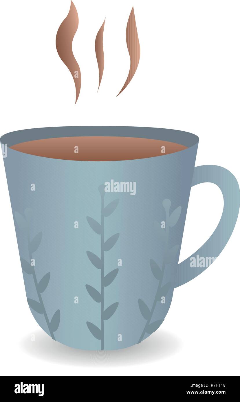 Tazza di caffè fresco. Illustrazione Vettoriale. In stile appartamento. Decorative Illustrazione Vettoriale