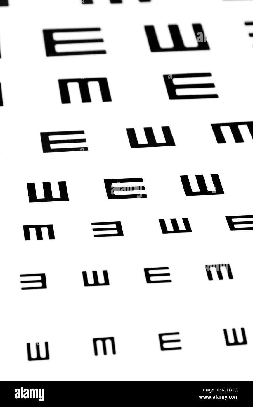 La vista tabella di dati di prova su sfondo bianco di close-up Foto Stock