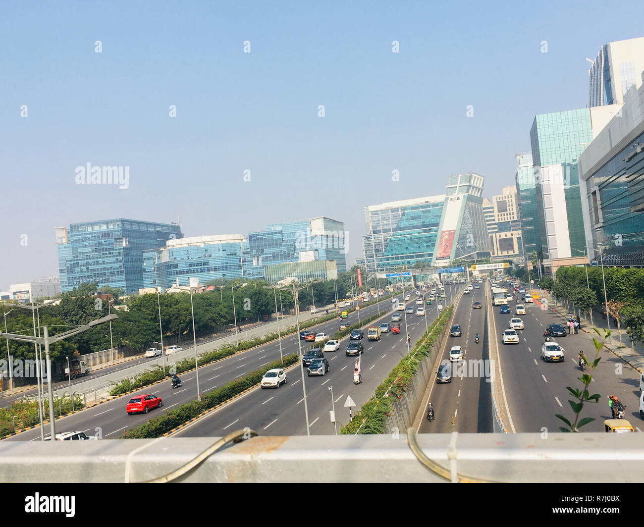 Gurgaon Cyber City Sky Walk visualizza - 21 novembre 2018 come file JPG Foto Stock