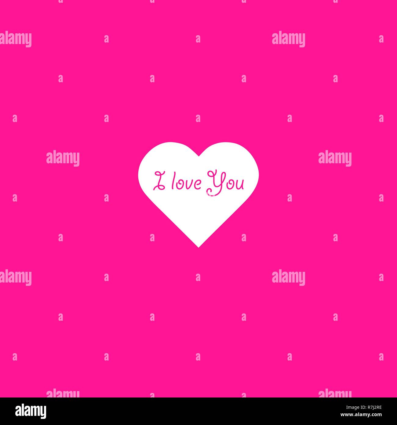 Forma di cuore con il testo ti amo una frase sulla plastica sfondo rosa. Il giorno di San Valentino sfondo Illustrazione Vettoriale
