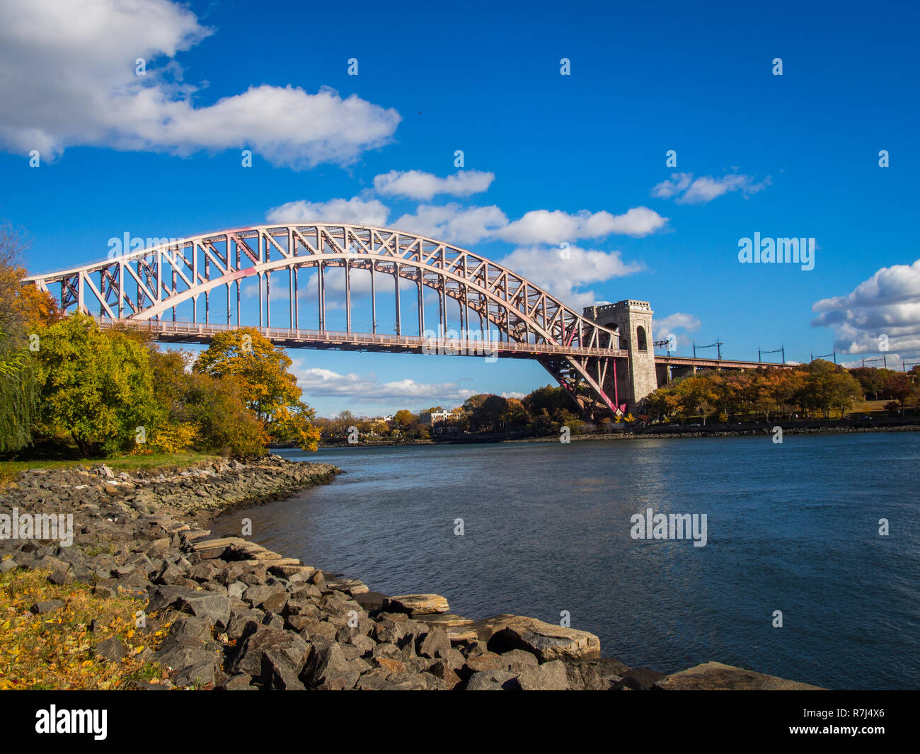 Hell Gate bridge in New York Foto Stock