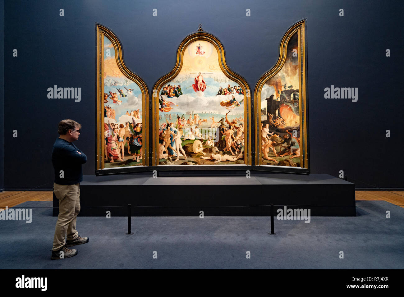 Trittico con l'ultima sentenza al Rijksmuseum di Amsterdam, Paesi Bassi Foto Stock