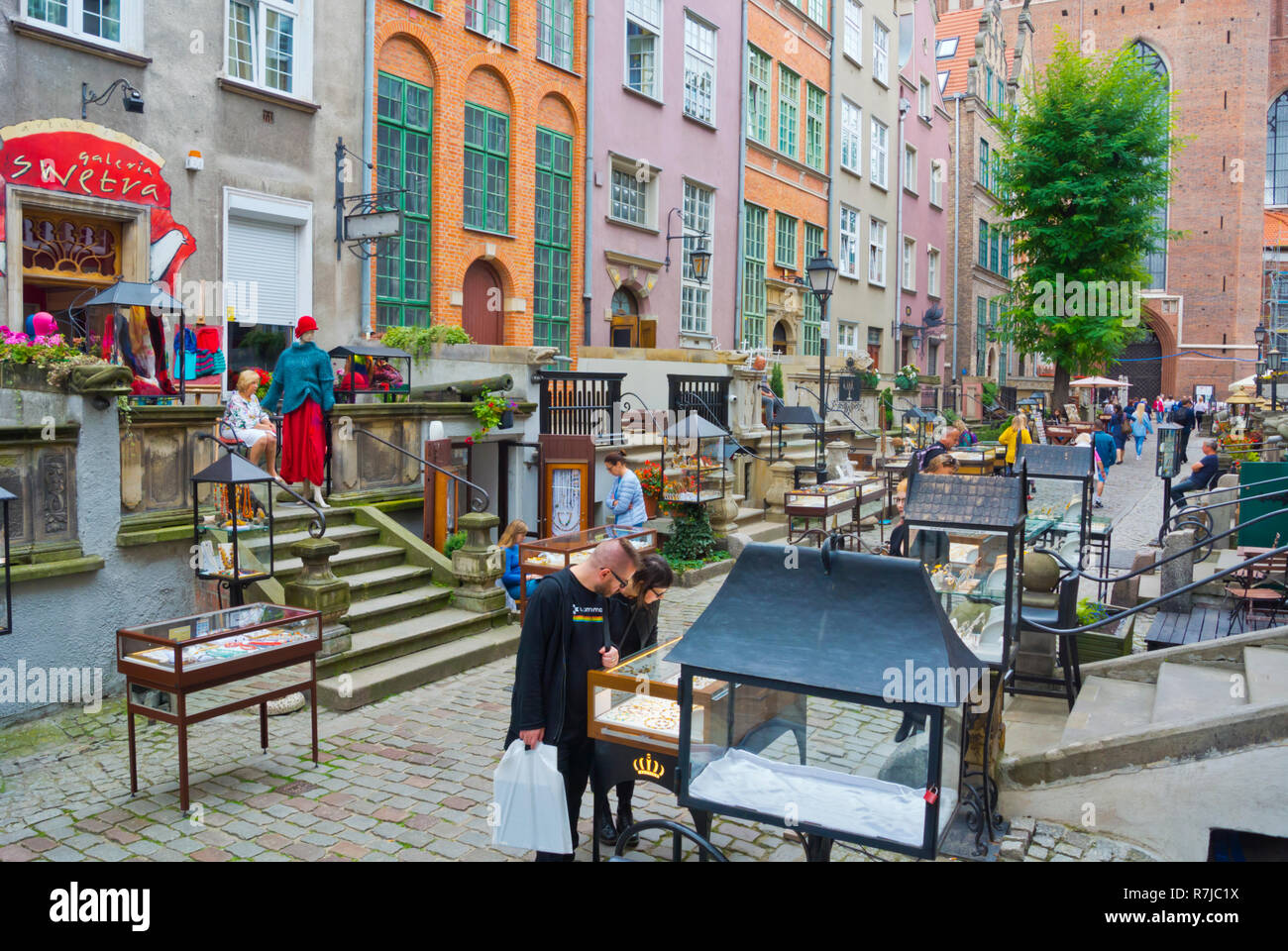 Ulica Mariacka, Gdansk, Polonia Foto Stock