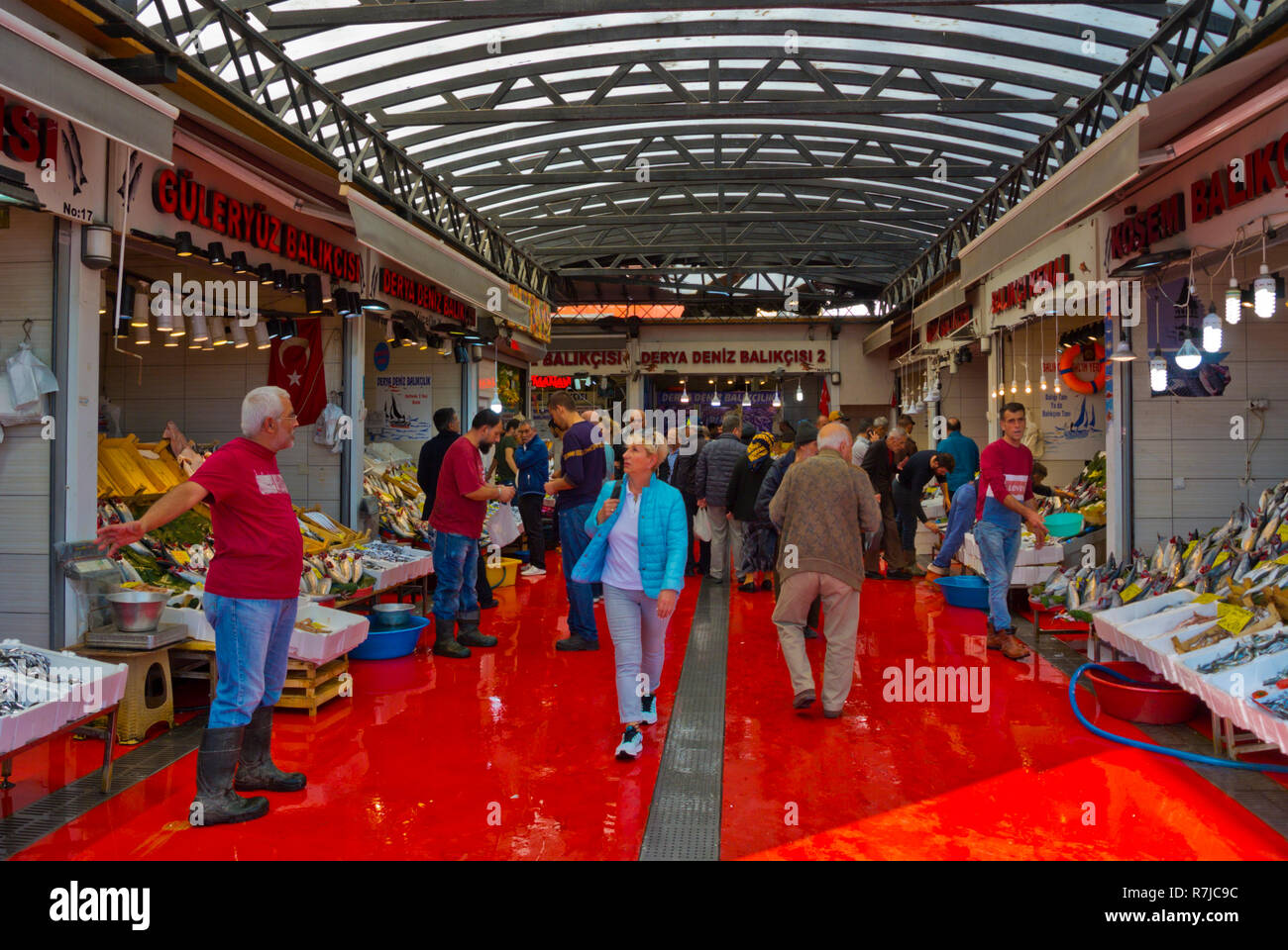 Karakoy Balik Pazari,mercato del pesce, Karakoy, Istanbul, Turchia, Eurasia Foto Stock