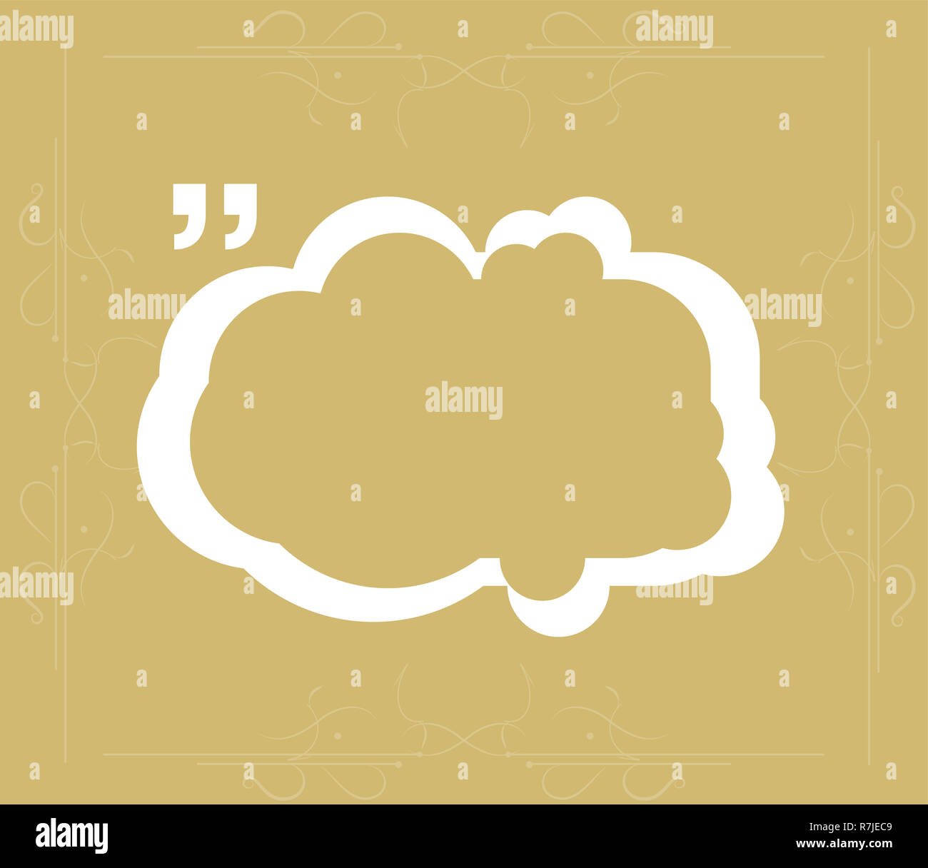 Riportare il testo bolla. Virgole, nota il messaggio e il commento. Elemento di design simile a preventivo. Foto Stock