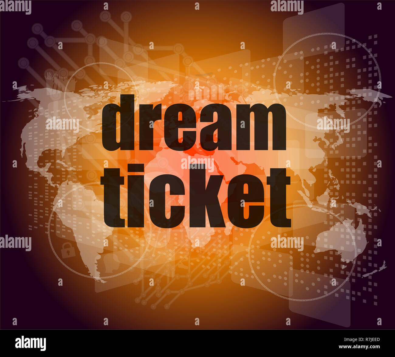 Il concetto di business: parole biglietto da sogno su display digitale Foto Stock