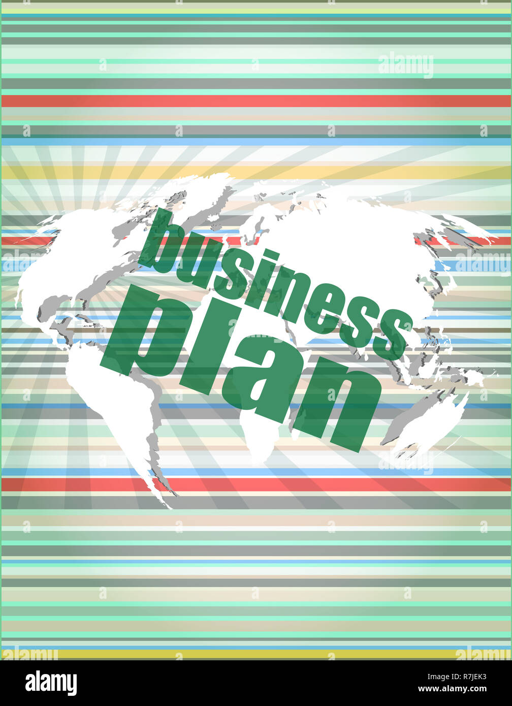 Il concetto di gestione: business plan di parole sul display digitale Foto Stock