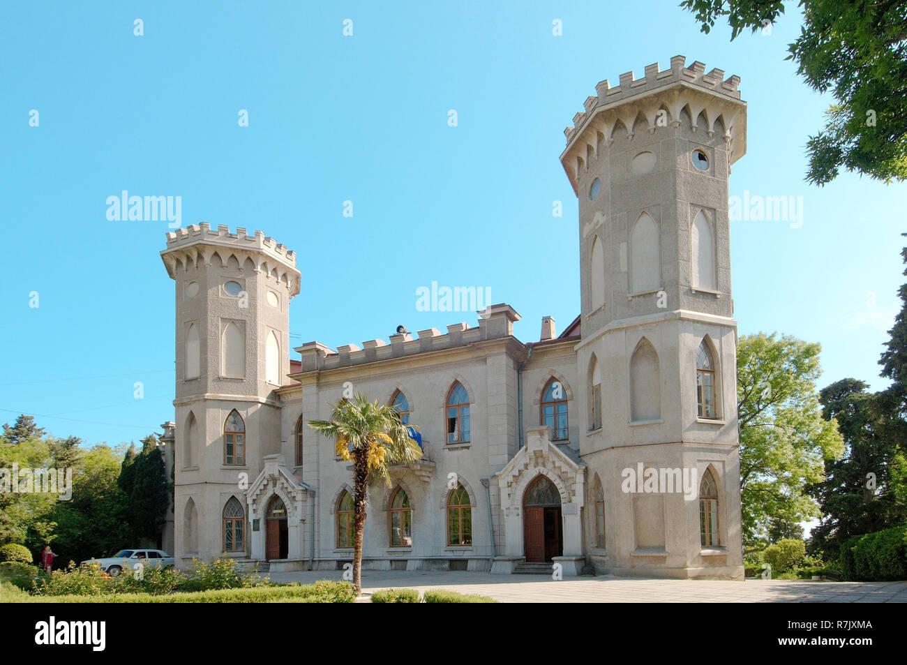 Palazzo della contessa panina, Palazzo Golitsyn o Palazzo Gaspra, Sanatorio Yasnaya Polyana, Yalta, Crimea, Ucraina Foto Stock