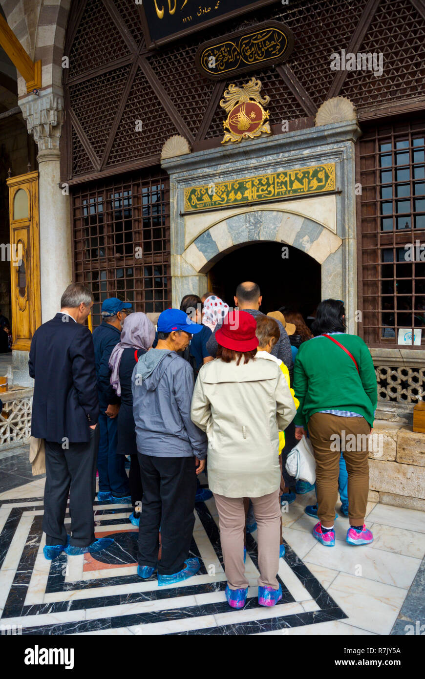 Mausoleo e piccola moschea, Mevlana Muzesi, museo di Mevlana, dervish museo e Mausoleo di Rumi, Konya, Turchia, Eurasia Foto Stock