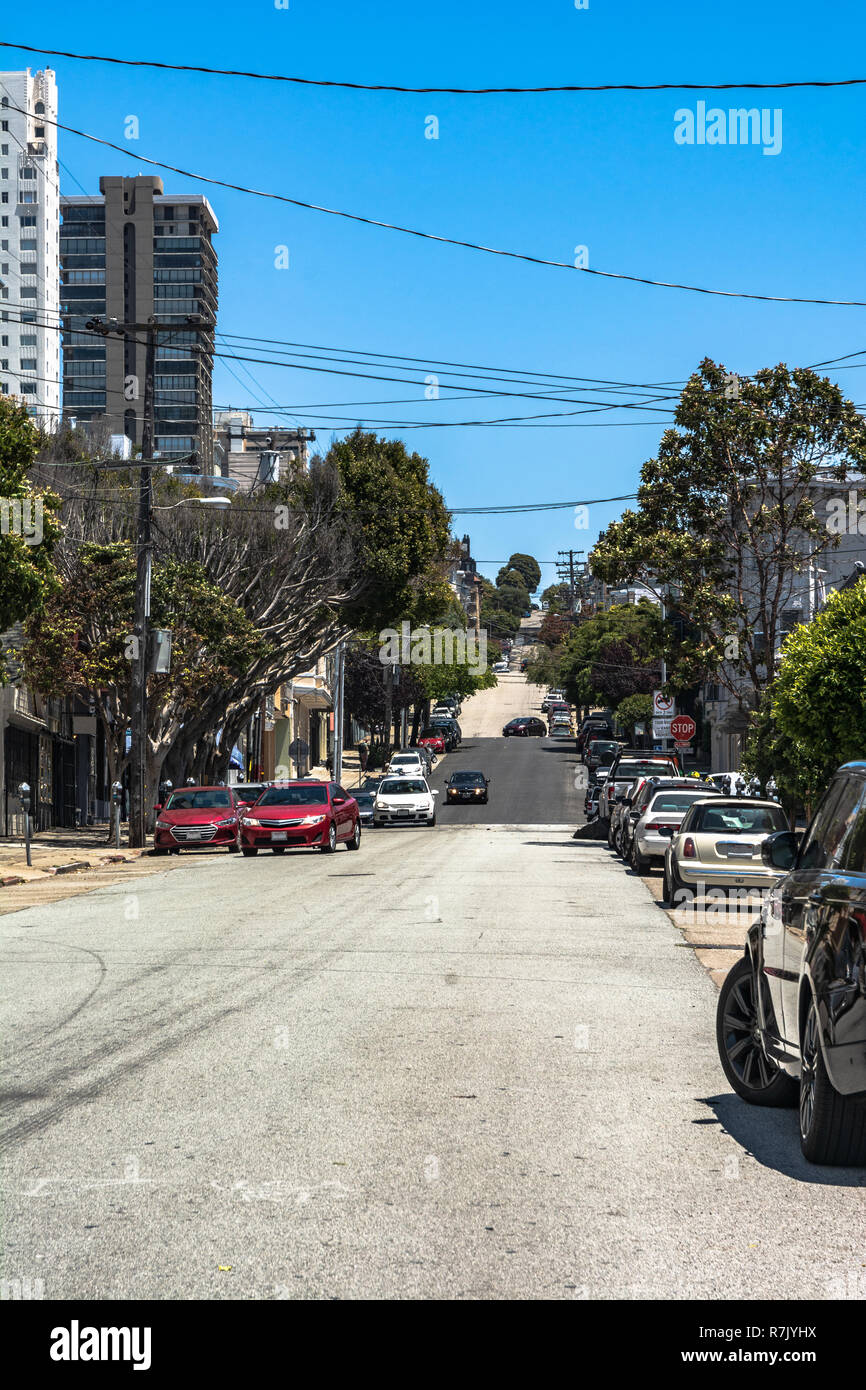 San Francisco, California, Stati Uniti d'America - 8 Giugno 2018 : Vallejo Street di San Francisco Foto Stock