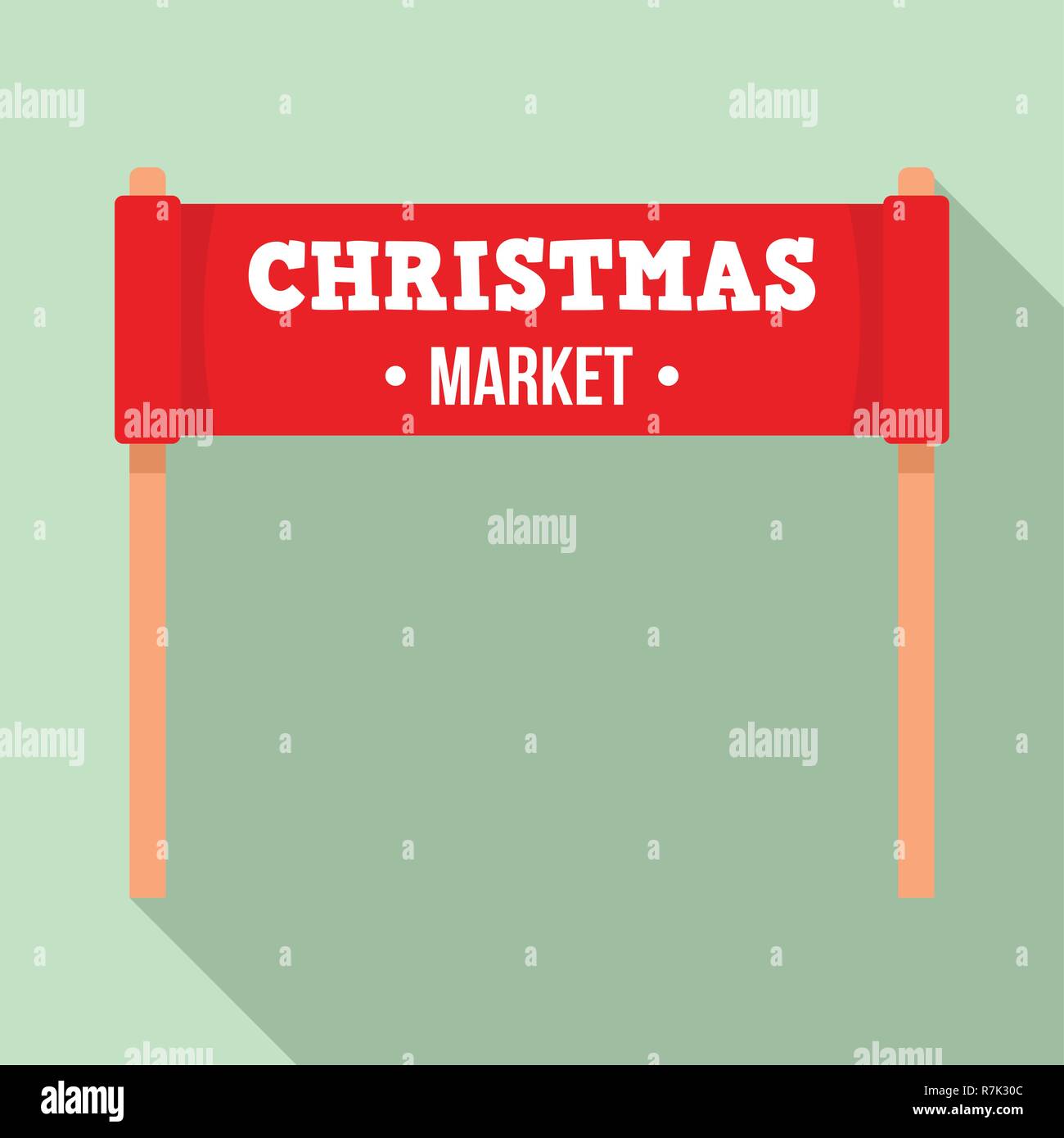Mercatino di Natale di icona di banner. Illustrazione piana del mercatino di natale di banner icona vettore per il web design Illustrazione Vettoriale