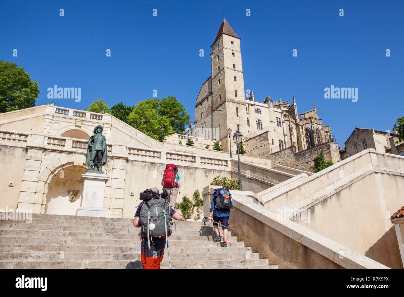 Francia, GERS, AUCH, fermata su El Camino de Santiago, Tour d'Armagnac e l'Escalier Monumental Foto Stock