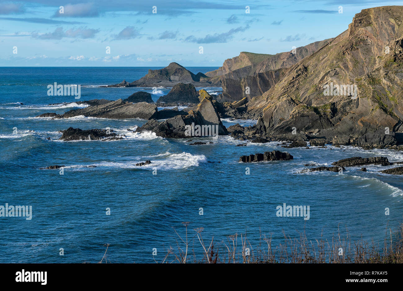 Hartland Quay, Devon, Inghilterra Foto Stock