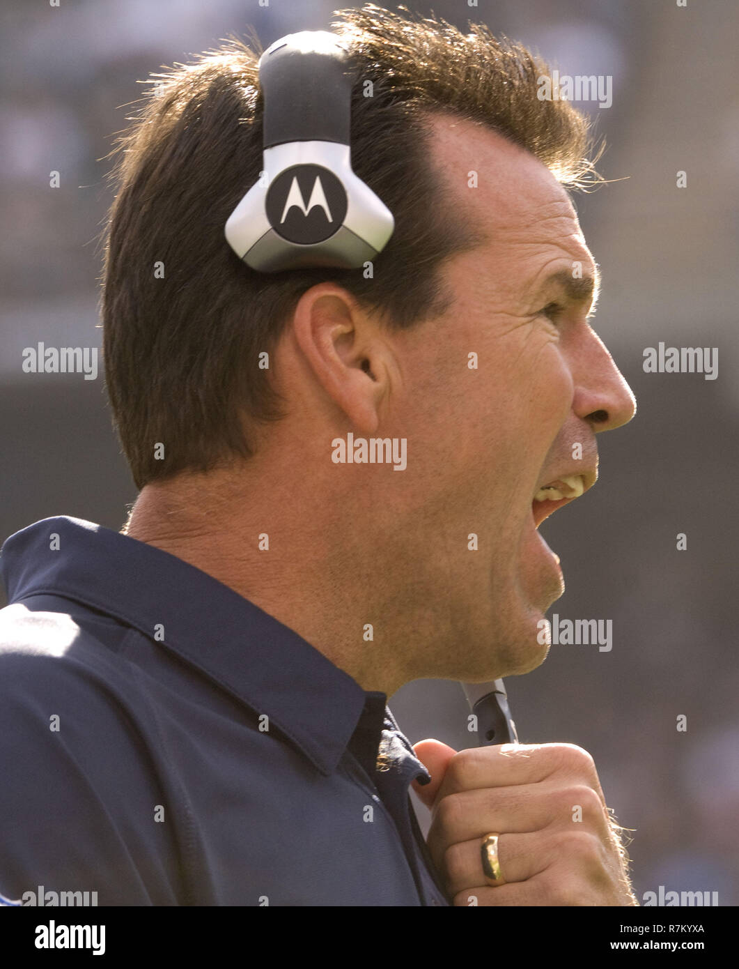 Oakland, la California, Stati Uniti d'America. 4 Novembre, 2007. Texans head coach Gary Kubiak Domenica, 4 novembre 2007, a Oakland-Alameda County Coliseum a Oakland, in California. I Texans sconfitto i raider 24-17. Credito: Al di Golub/ZUMA filo/Alamy Live News Foto Stock