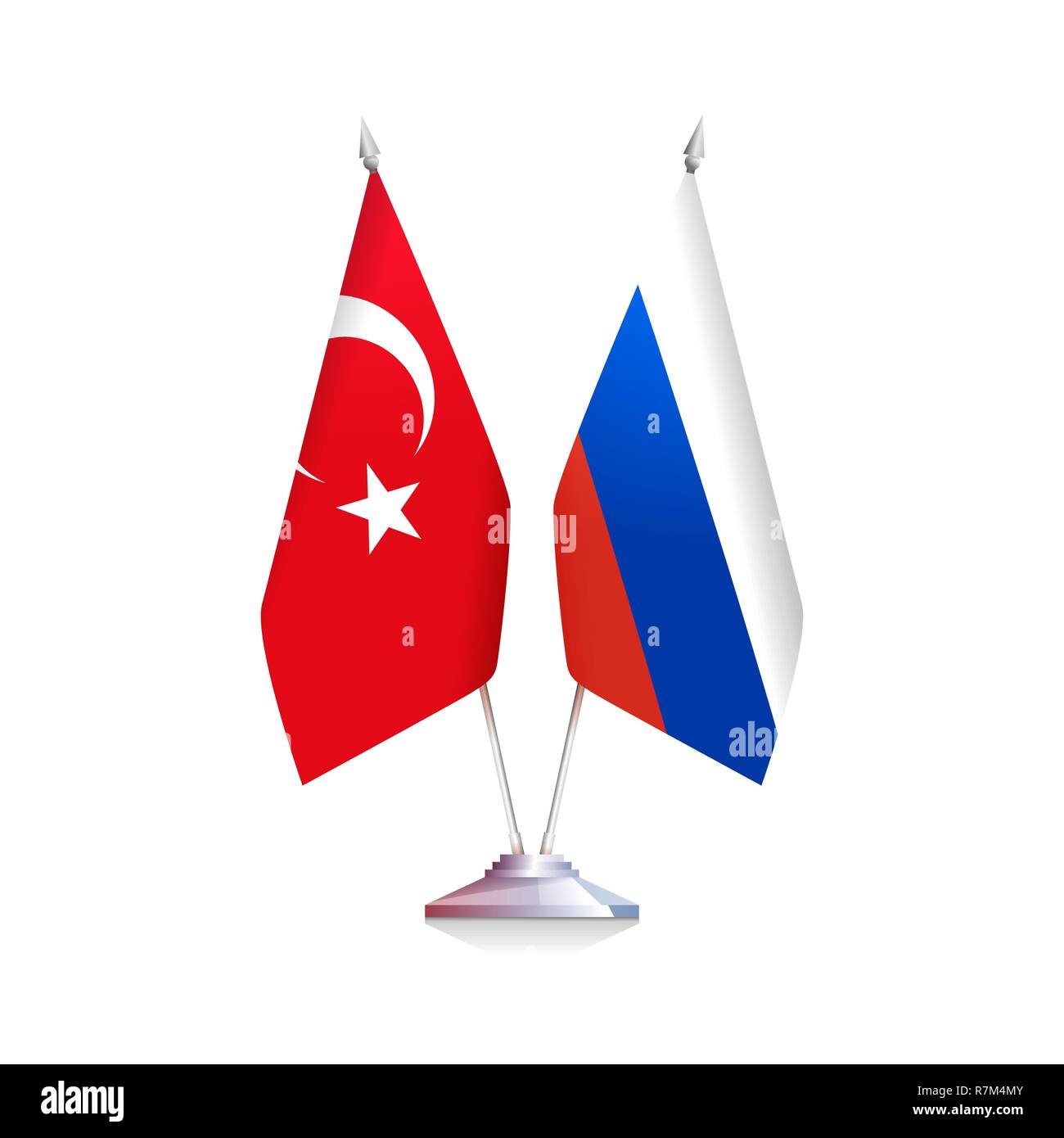 Il russo e turco bandiere Illustrazione Vettoriale