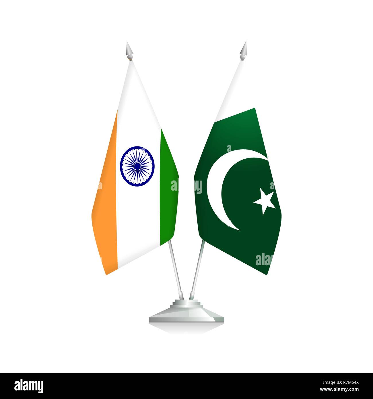 India e Pakistan bandiere Illustrazione Vettoriale