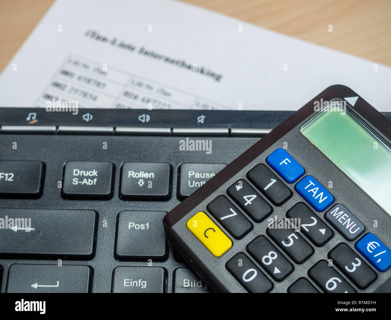 Onlinebanking Tan-Generator Foto Stock