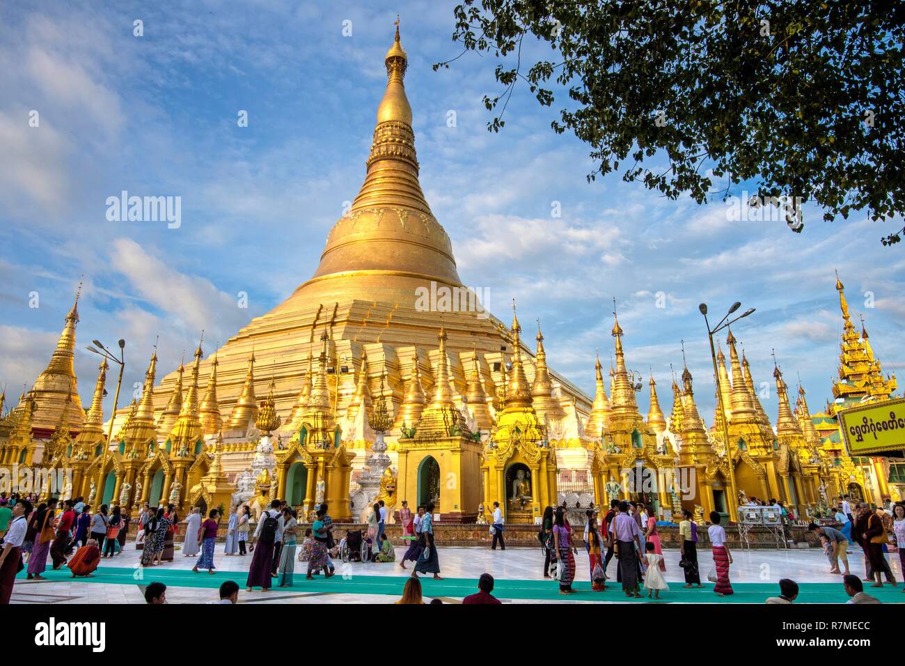 Myanmar Yangon, Schwedagon pagoda Foto Stock