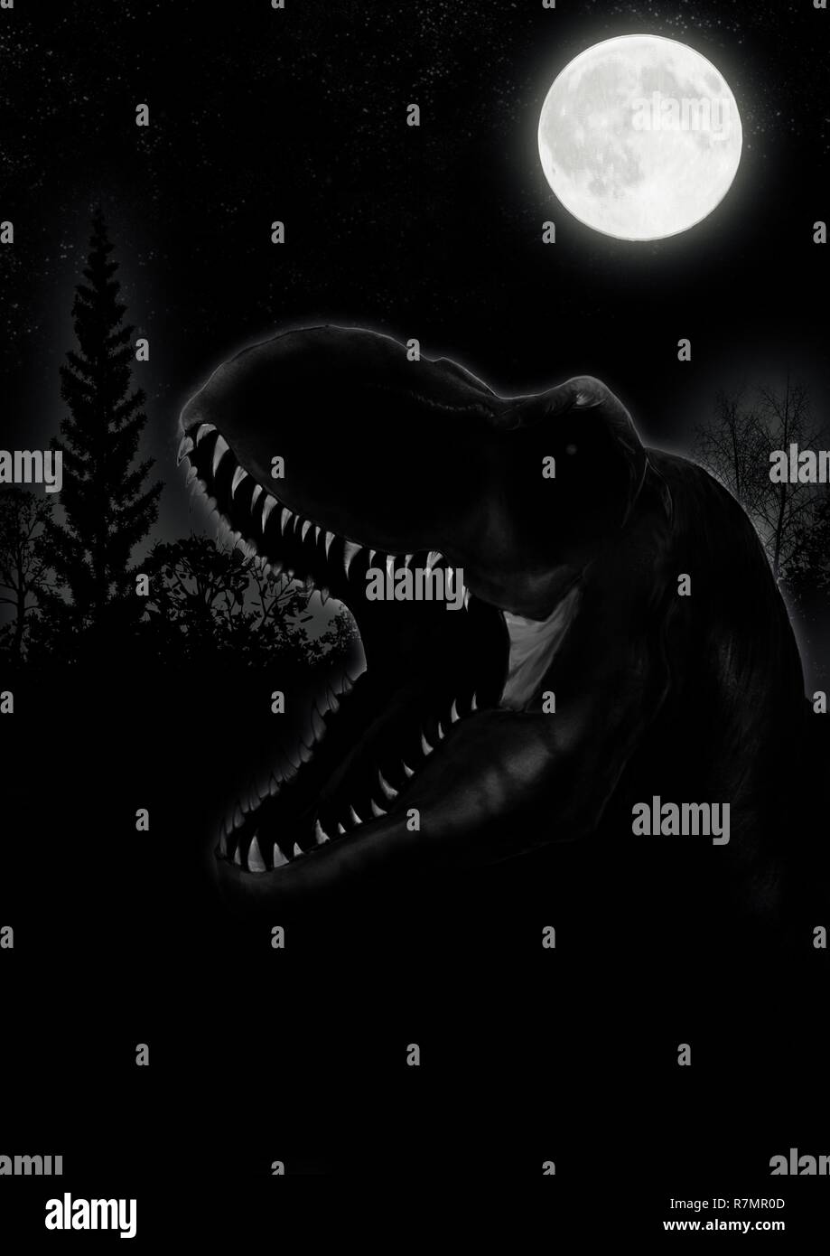 Schizzo di un cartoon dinosaur in illustartion Foto Stock