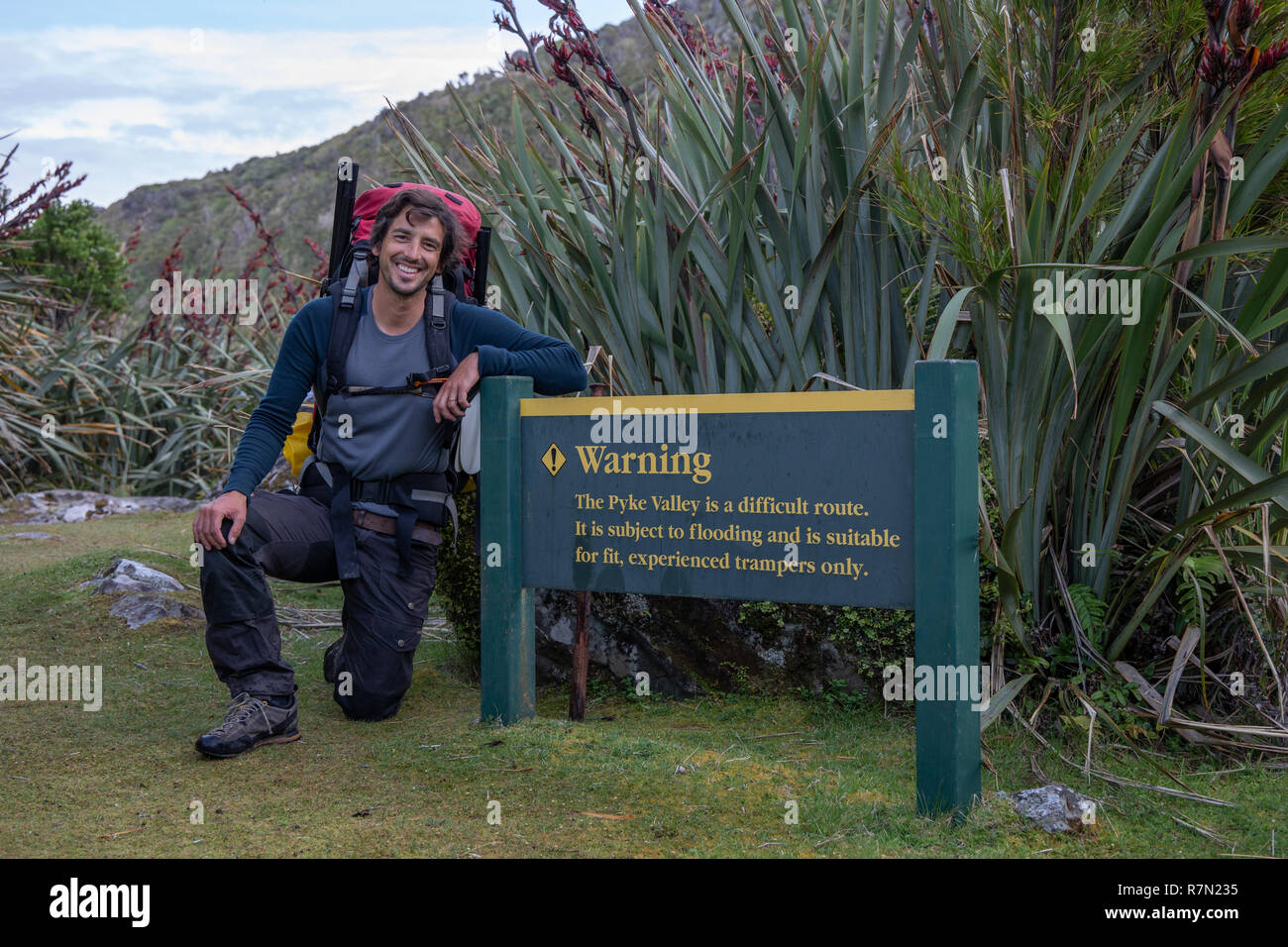 Escursionisti esperti solo - Fiordland in Nuova Zelanda Foto Stock