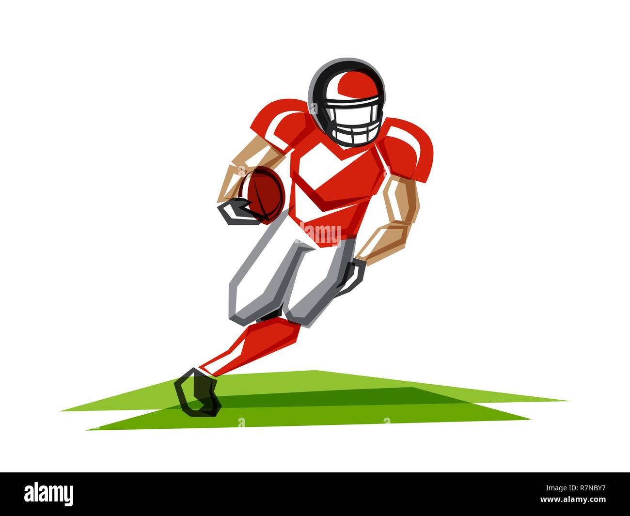 Giocatore di football americano di poligoni illustrazione vettoriale Illustrazione Vettoriale