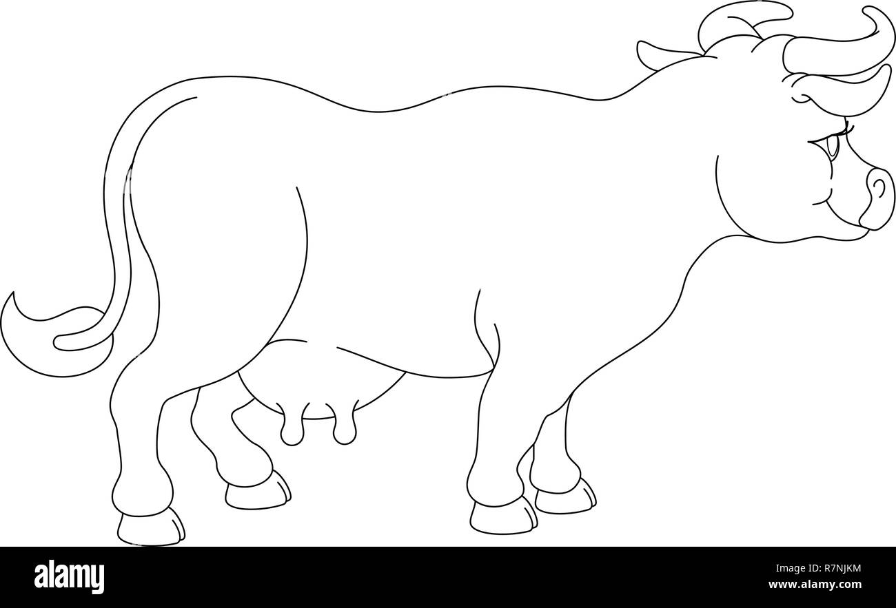 Mucca animale personaggio dei cartoni animati Illustrazione Vettoriale