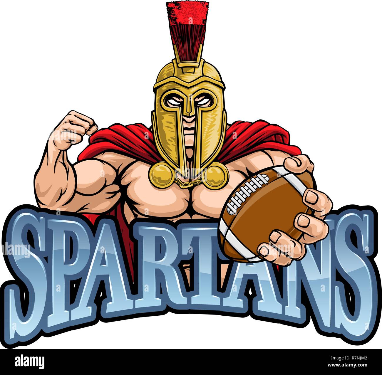 Spartan Trojan Football Americano mascotte sportive Illustrazione Vettoriale