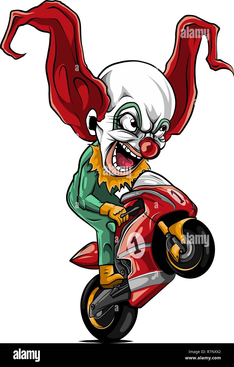 Illustrazione Vettoriale joker Biker Moto Rider racing Illustrazione Vettoriale