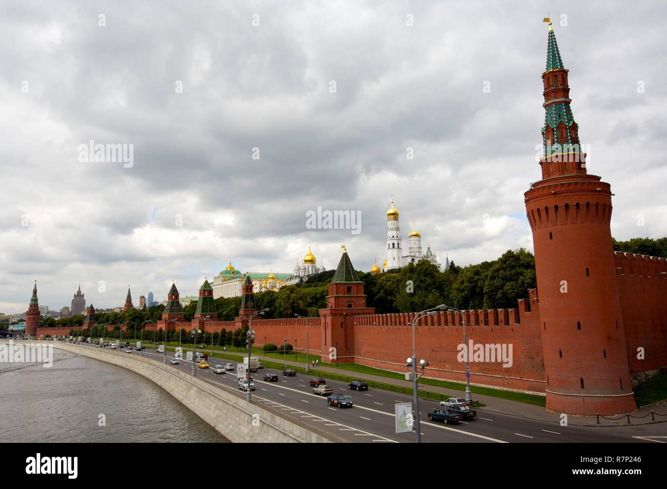 La Russia, Mosca, vista del Cremlino Foto Stock